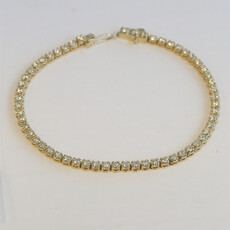 American Jewelry 14k Yellow Gold 2.20ctw Diamond Tennis Bracelet (7.5")