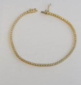 American Jewelry 14k Yellow Gold 1.03ctw Diamond Tennis Bracelet (7.5")