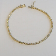 American Jewelry 14k Yellow Gold 1.03ctw Diamond Tennis Bracelet (7.5")