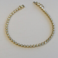 American Jewelry 14k Yellow Gold 2.38ctw Diamond Tennis Bracelet (7.5")