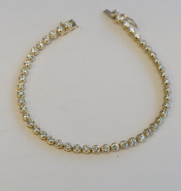 American Jewelry 14k Yellow Gold 2.38ctw Diamond Tennis Bracelet (7.5")