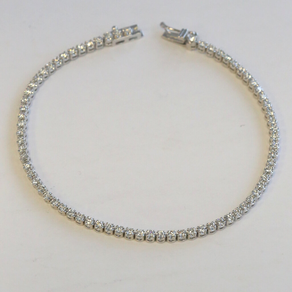 American Jewelry 14k White Gold 1.56ctw Diamond Tennis Bracelet (7.5")