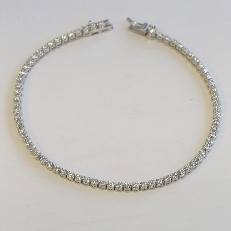 American Jewelry 14k White Gold 1.56ctw Diamond Tennis Bracelet (7.5")