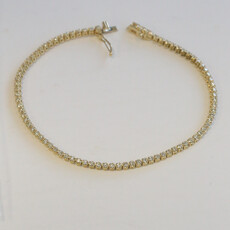 American Jewelry 14k Yellow Gold 1.02ctw Diamond Tennis Bracelet (7.5)