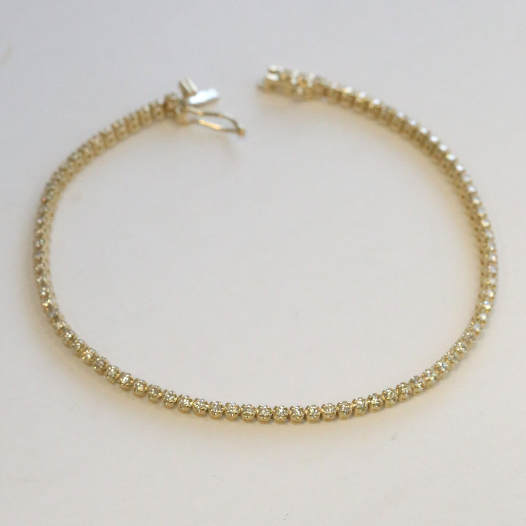 American Jewelry 14k Yellow Gold 1ctw Diamond Tennis Bracelet (7.5")
