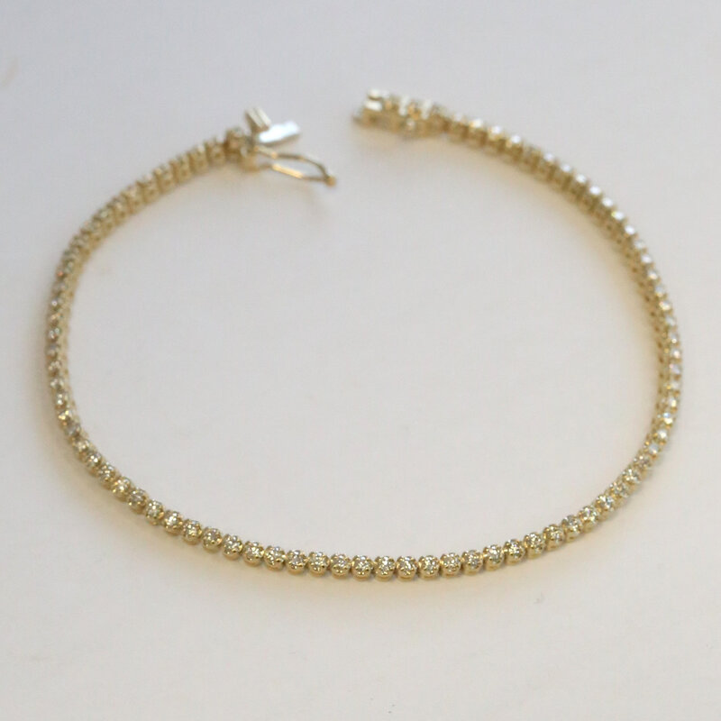 American Jewelry 14k Yellow Gold 1ctw Diamond Tennis Bracelet (7.5")