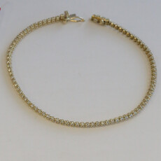 American Jewelry 14k Yellow Gold 1.01ctw Diamond Tennis Bracelet (7.5")