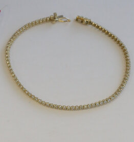 American Jewelry 14k Yellow Gold 1.01ctw Diamond Tennis Bracelet (7.5")