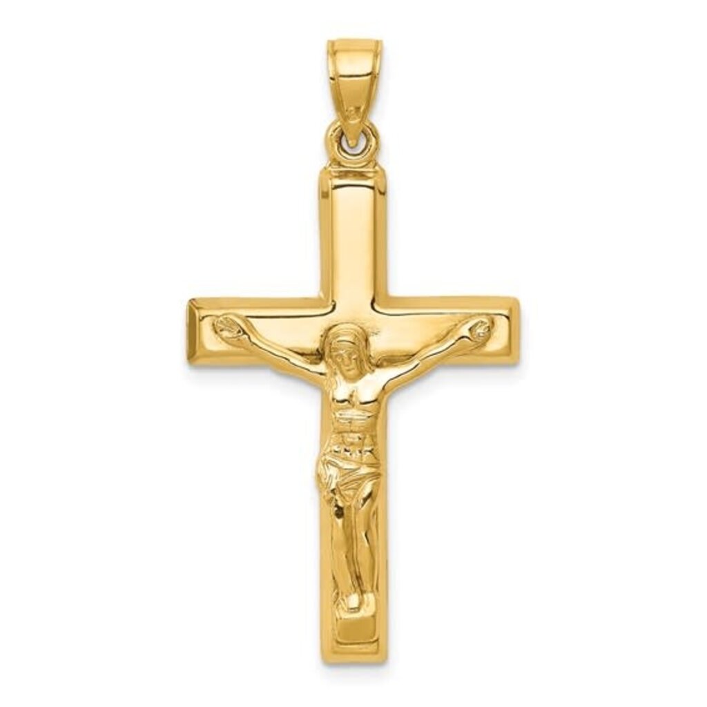 American Jewelry 14k Yellow Gold Crucifix Pendant (NO CHAIN)