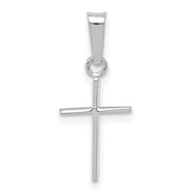 American Jewelry 14k White Gold Petite Cross Pendant (NO CHAIN)