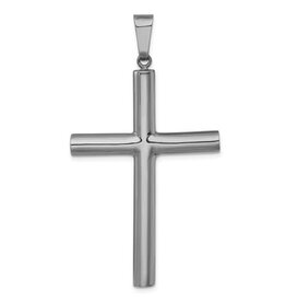 Chisel Sterling Silver Ruthenium Plated Hollow Latin Cross Pendant (NO CHAIN)