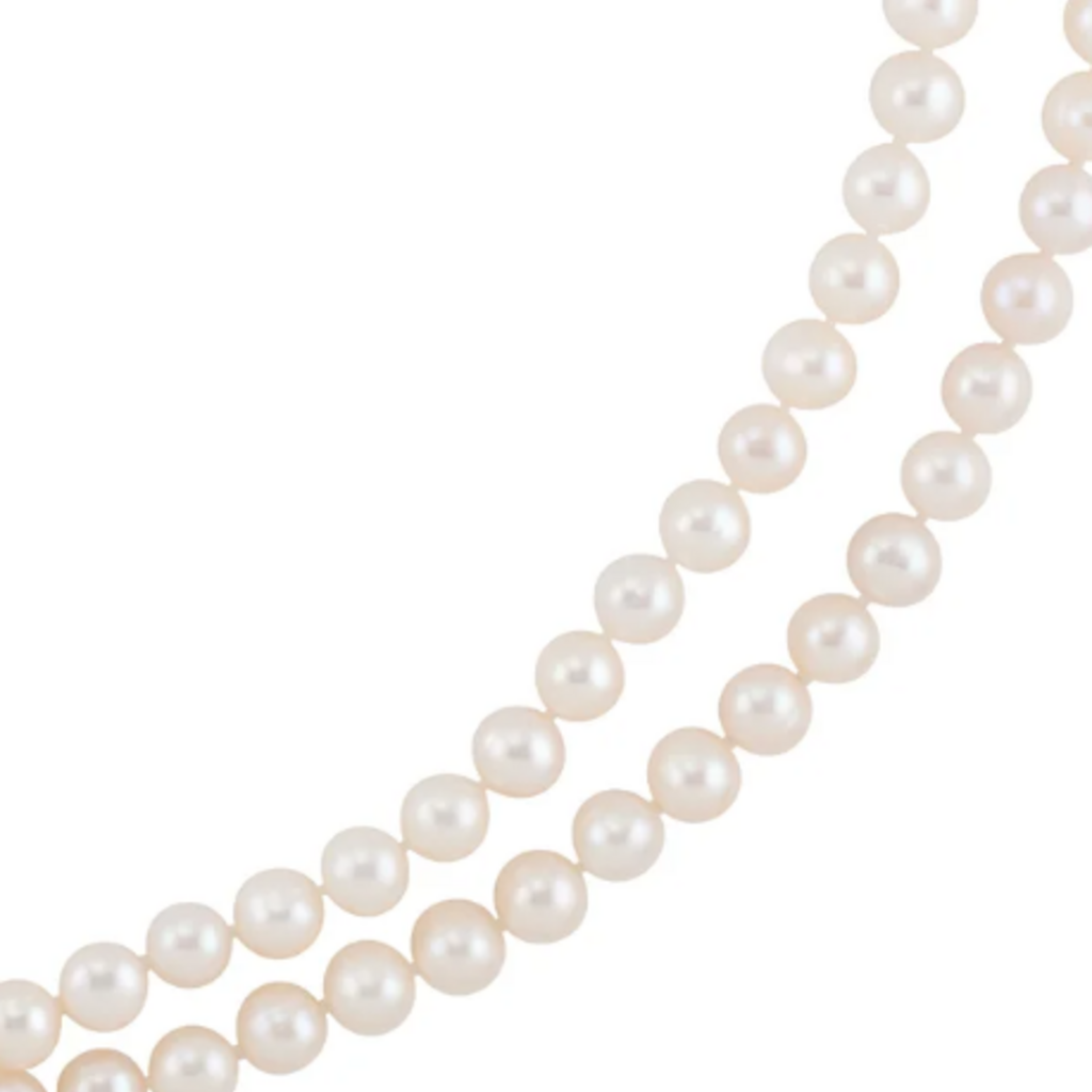 American Jewelry 14k Yellow Gold 7.5-8mm Akoya Pearl Strand Necklace (36")