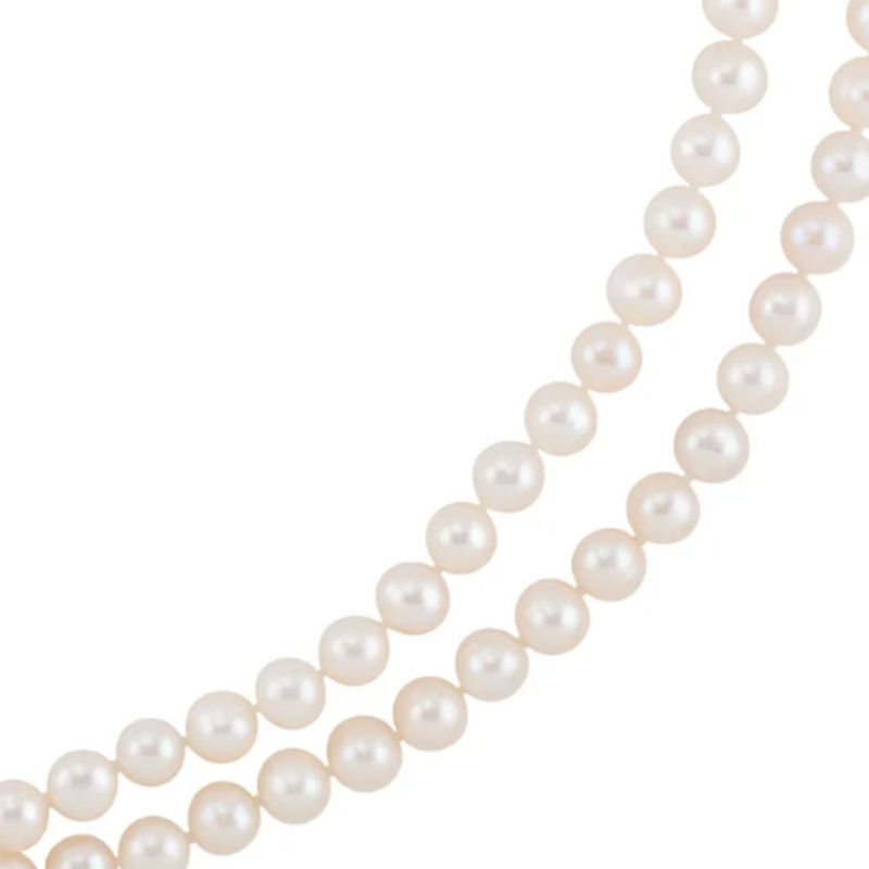 American Jewelry 14k Yellow Gold 7.5-8mm Akoya Pearl Strand Necklace (36")