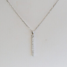 American Jewelry 14k White Gold .15ctw Diamond Bar Necklace