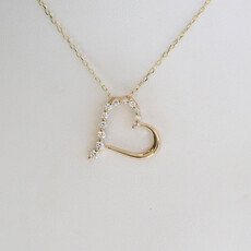 American Jewelry 14k Yellow Gold .25ctw Diamond Heart Necklace