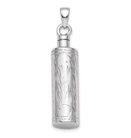 American Jewelry Sterling Silver Rhodium-Plated Cylinder Ash Holder Pendant