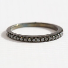American Jewelry 14k White Gold  .25ctw Black Diamond Straight Stackable Band Ring