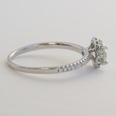 American Jewelry 14k White Gold 1.40ctw (.90 J/SI2 GIA Ctr) Round Diamond Halo Engagement Ring