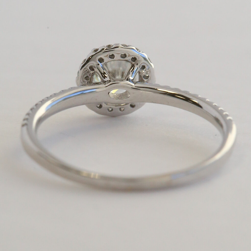 American Jewelry 14k White Gold 1.40ctw (.90 J/SI2 GIA Ctr) Round Diamond Halo Engagement Ring
