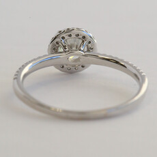 American Jewelry 14k White Gold 1.40ctw (.90 J/SI2 GIA Ctr) Round Diamond Halo Engagement Ring