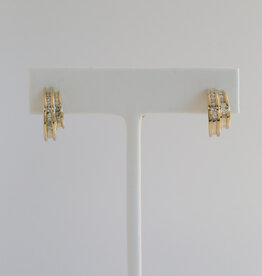 American Jewelry ESTATE 14k Yellow Gold .25ctw Diamond Channel Set Half Hoop Earrings
