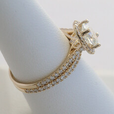 American Jewelry 14k Yellow Gold 1.65ctw (1.01 I/SI2 GIA) Oval Diamond Halo Engagement Ring