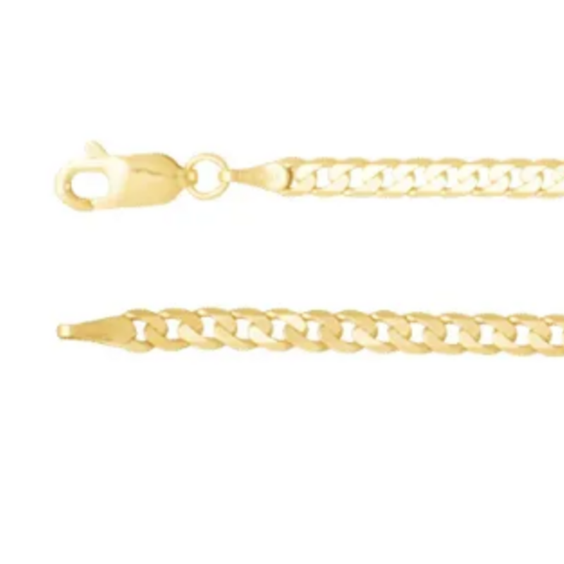 American Jewelry 14k Yellow Gold 3.5mm Flat Curb Chain (24")