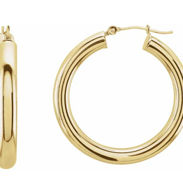 American Jewelry 14k Yellow Gold 15mm Huggie Hoop Earrings