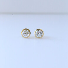 14k Yellow Gold 1ctw Lab Grown Diamond Bezel Martini Stud Earrings