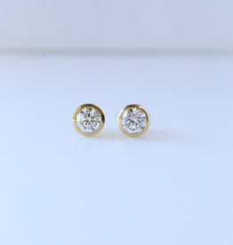 14k Yellow Gold 1ctw Lab Grown Diamond Bezel Martini Stud Earrings