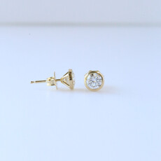 14k Yellow Gold 1ctw Lab Grown Diamond Bezel Martini Stud Earrings