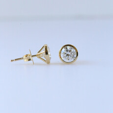 American Jewelry 14k Yellow Gold 1.50ctw Lab Grown Diamond Bezel Martini Stud Earrings