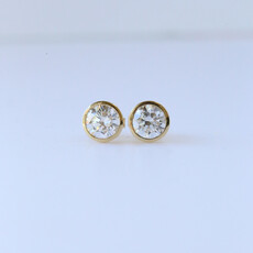 American Jewelry 14k Yellow Gold 1.50ctw Lab Grown Diamond Bezel Martini Stud Earrings
