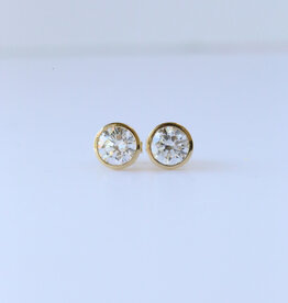 American Jewelry 14k Yellow Gold 1.50ctw Lab Grown Diamond Bezel Martini Stud Earrings