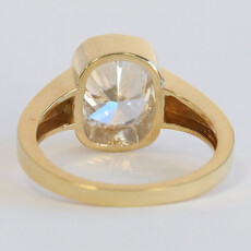 American Jewelry 14K Yellow Gold 3.01ct E/VS1 IGI Lab Grown Elongated Cushion Milgrain Art Deco Engagement Ring