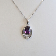 American Jewelry 14k White Gold 1.45ct .04ct Diamond Accent Bezel Necklace