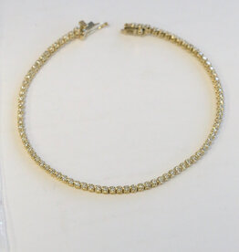 American Jewelry 14k Yellow Gold 1.02ctw Diamond Tennis Bracelet (7.5")