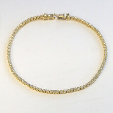 American Jewelry 14k Yellow Gold 1.06ctw Diamond Tennis Bracelet (7.5")