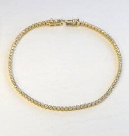 American Jewelry 14k Yellow Gold 1.06ctw Diamond Tennis Bracelet (7.5")