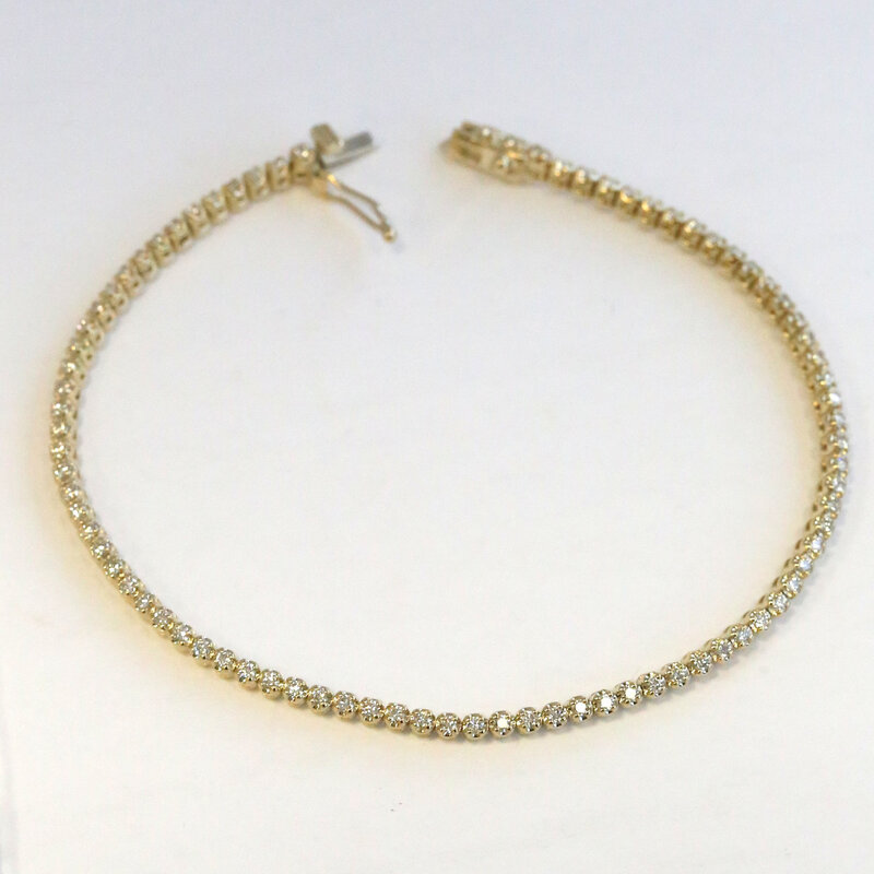 American Jewelry 14k Yellow Gold 1ctw Diamond Tennis Bracelet (7.5")