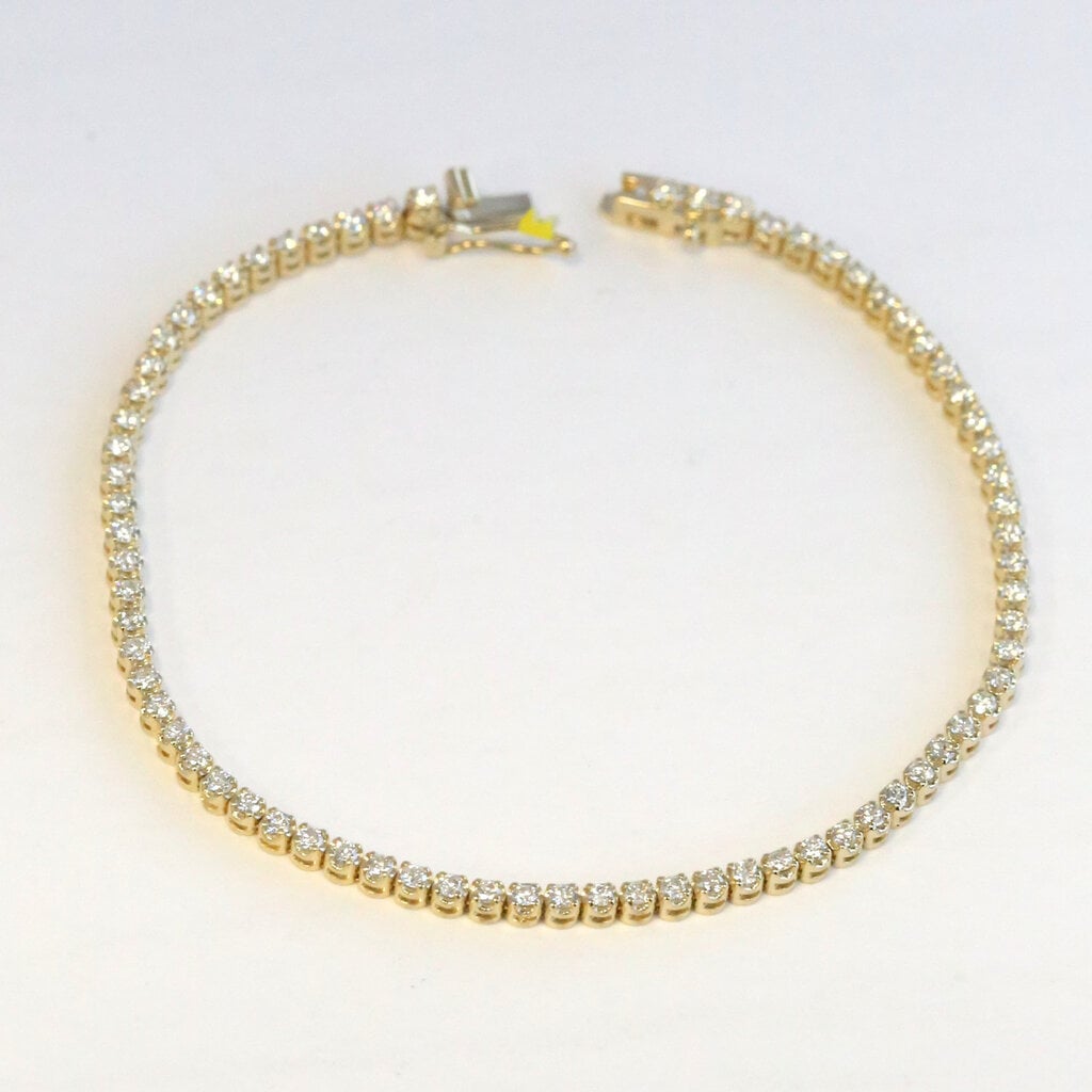 American Jewelry 14k Yellow Gold 1.50ctw Diamond Tennis Bracelet (7.5")