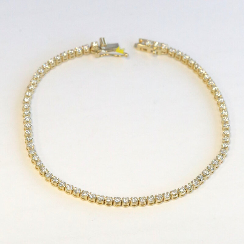 American Jewelry 14k Yellow Gold 1.50ctw Diamond Tennis Bracelet (7.5")