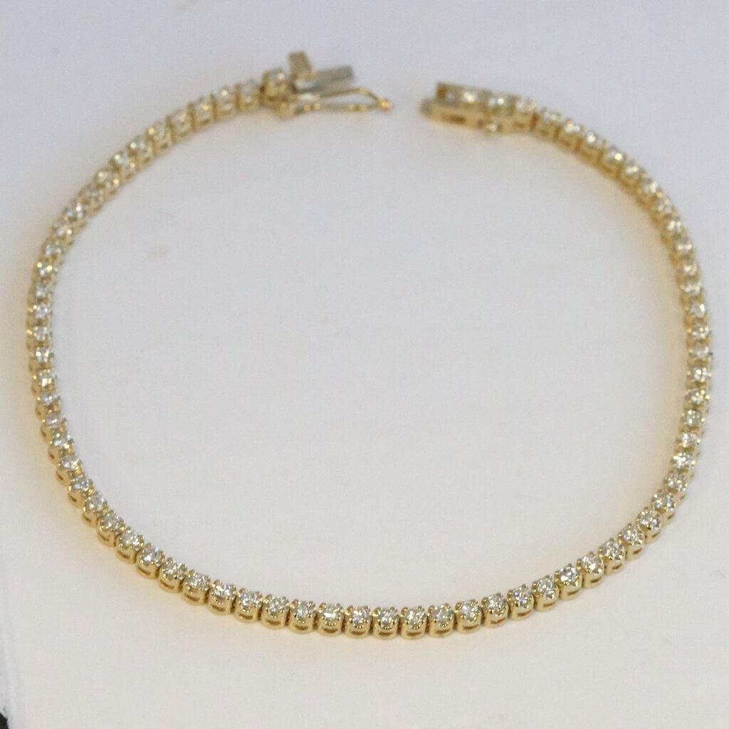 American Jewelry 14k Yellow Gold 1.3ctw Diamond Tennis Bracelet (7.5")
