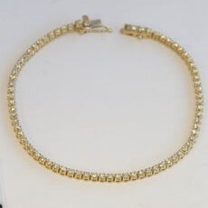 American Jewelry 14k Yellow Gold 1.3ctw Diamond Tennis Bracelet (7.5")
