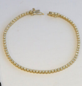 American Jewelry 14k Yellow Gold 1.3ctw Diamond Tennis Bracelet (7.5")