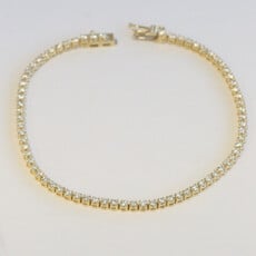 American Jewelry 14k Yellow Gold 1.47ctw Diamond Tennis Bracelet (7.5")