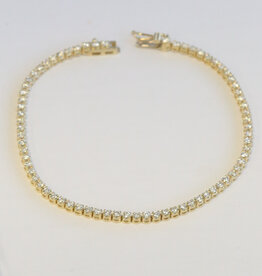 American Jewelry 14k Yellow Gold 1.47ctw Diamond Tennis Bracelet (7.5")