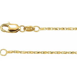 American Jewelry 14k Yellow Gold .90mm Raso Chain (18")