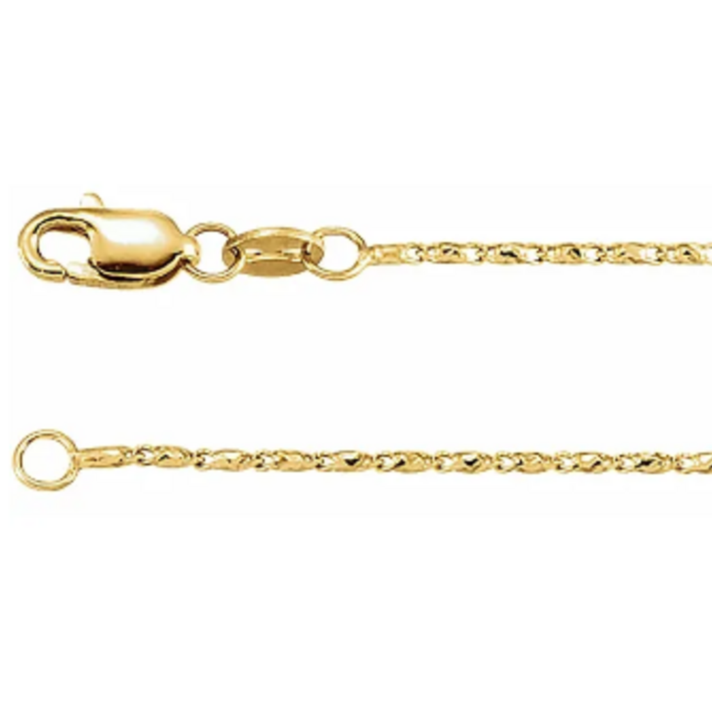American Jewelry 14k Yellow Gold .75mm Raso Chain (20")