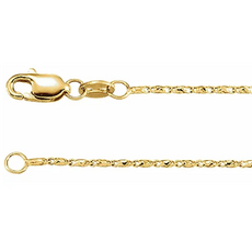 American Jewelry 14k Yellow Gold 1.4mm Raso Chain (22")